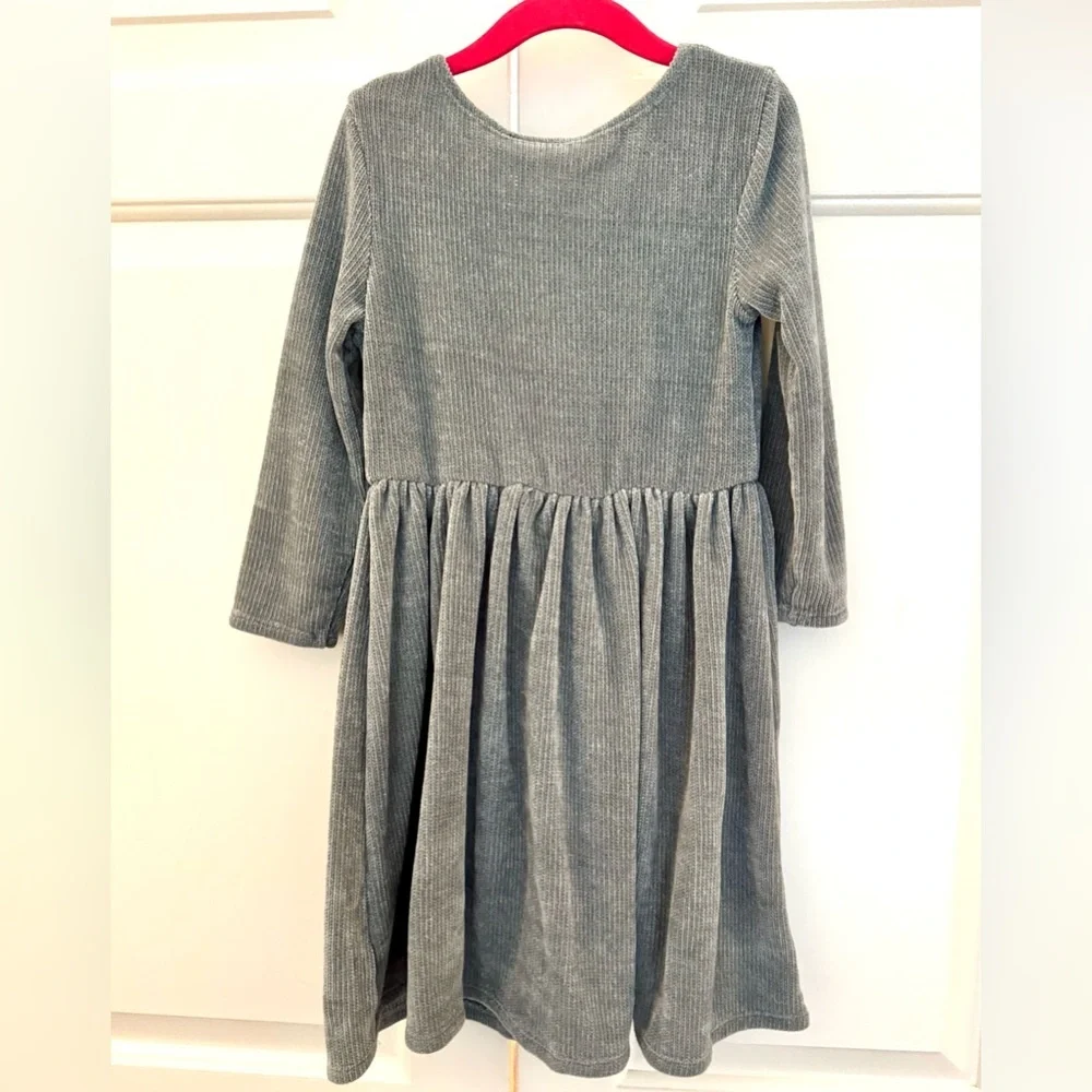 Zunie Kids' Paris Chenille Long Sleeve Dress with Sequin Rainbow 🌈